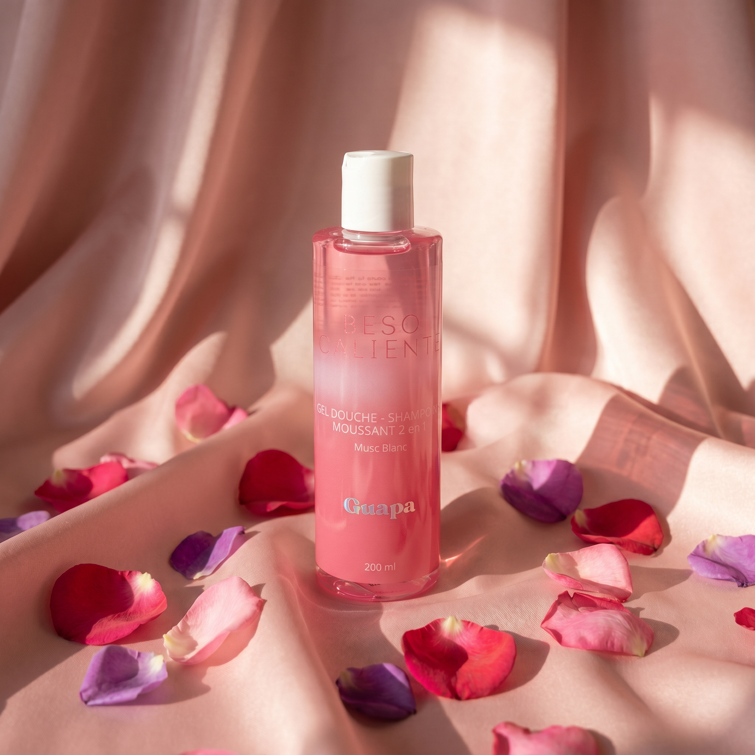 Gel Douche Musc Blanc GUAPA – Soin 2-en-1 Corps et Cheveux, Douceur et Pureté