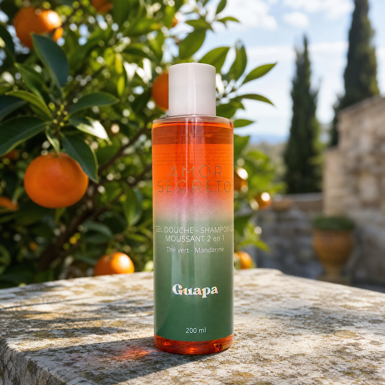 Gel douche et Shampoing moussant 2 en 1 - Thé vert et Mandarine - 200 ml