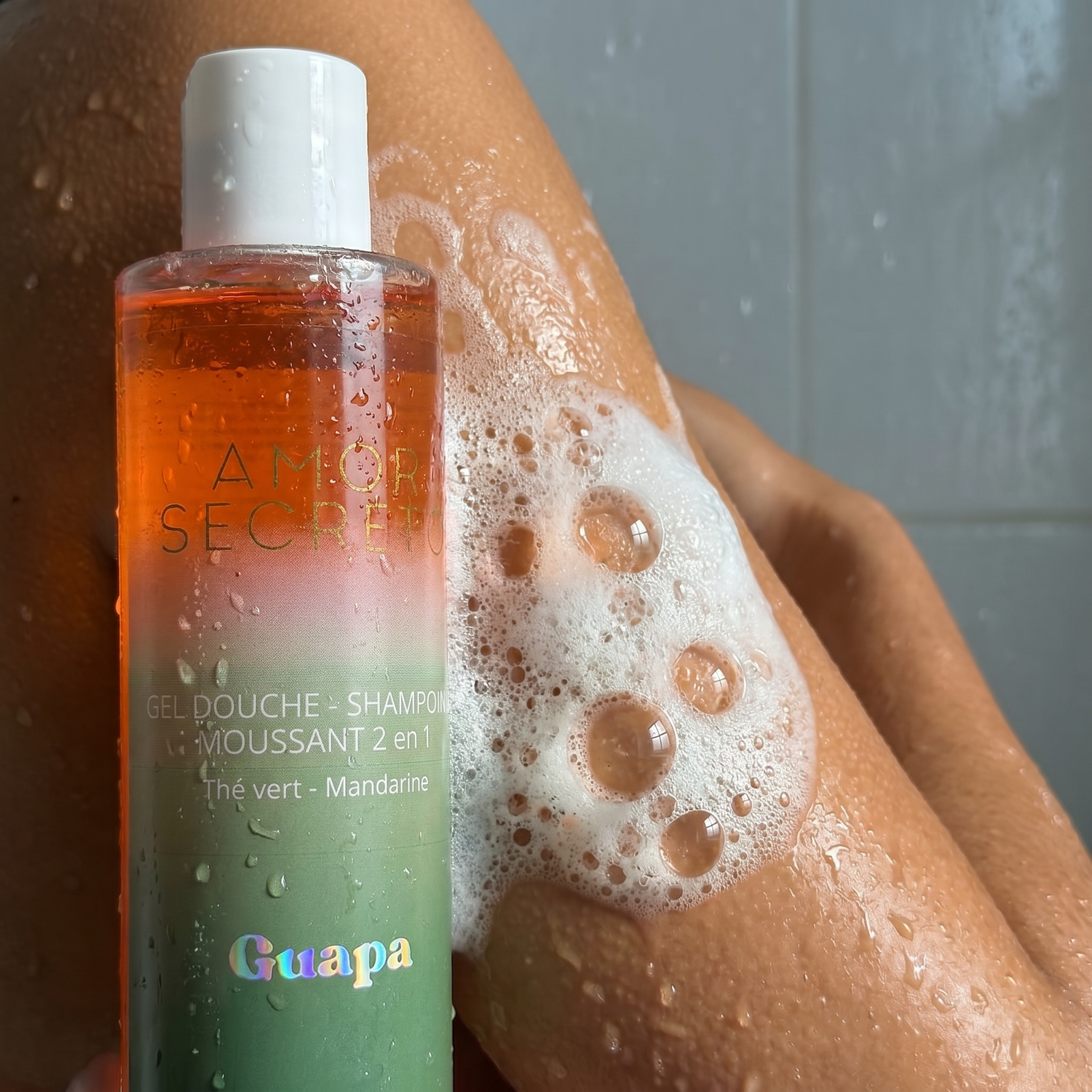 Gel douche et Shampoing moussant 2 en 1 - Thé vert et Mandarine - 200 ml